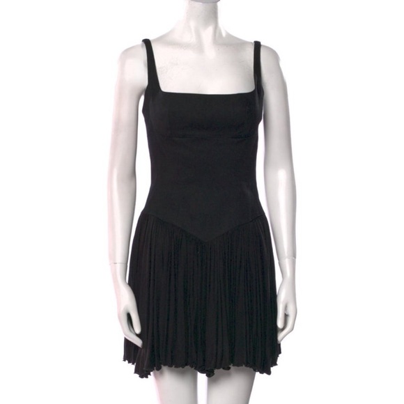 GIOVANNI BEDIN denim Black mini Dress square neck and flare size small - Picture 9 of 9